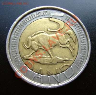 1 - ЮАР 5 рэндов (2004) Антилопа гну» бм Р