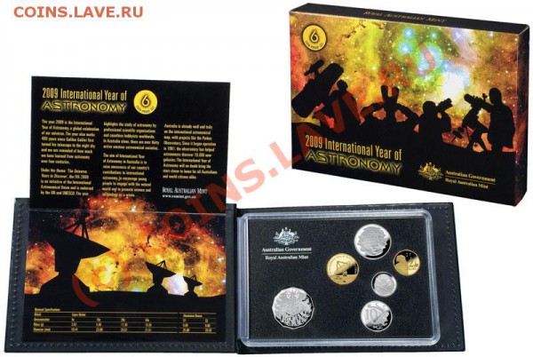 2009 Six Coin Proof Set - Astronomy_Au_6_proof