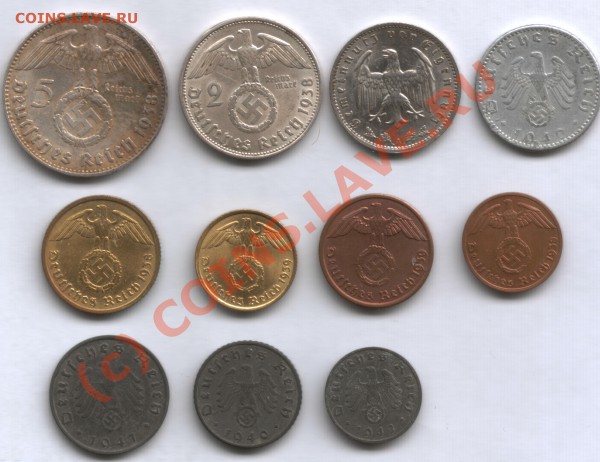 Комплект монет рейха 4! - K6