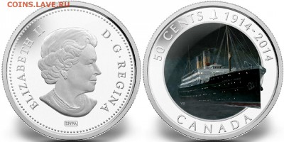 Монеты с Корабликами - 2014 50 центов RMS Empress of Ireland