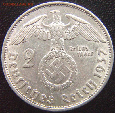 Германия (3-й Рейх)_2 рейхсмарки 1937(А); Ag; до 13.05_22.32 - 8089