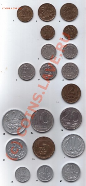 Монеты польши 20 шт по 5 рублей - ваываыв2