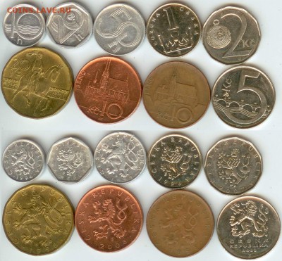 Чехия -9 монет (1993-2008) до 21.00 мск 05.08.14 - Чехия
