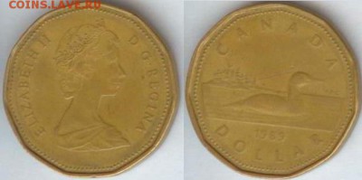 Канада 1 доллар 1989г. до 21.00 по Москве 05.08.2014 - Канада 1 доллар 1989г