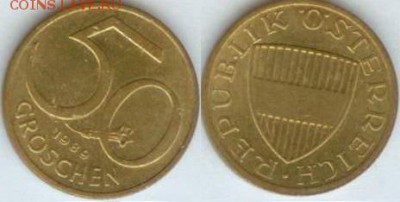 Австрия 50 грошей 1989 г., до 21.00 мск 05.08.2014 - Австрия-50 грош 1989
