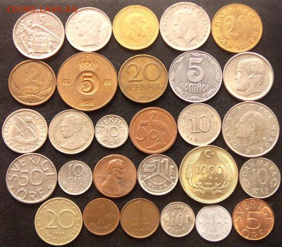 46 разных монет (см. фото и описание). До 07.08_22.00мск - 8365