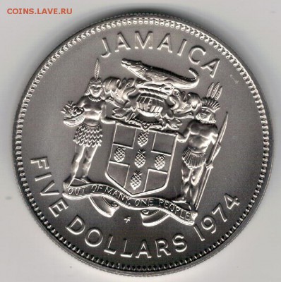 Ямайка 5 долларов 1974 до 27.10.14 в 22.00мск (А42) - 4-ям1