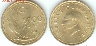 Турция 5000 лир 1994, до 21.00 мск 16.11.14 - Турция 5000 лир 1994