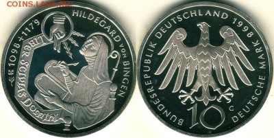Германия, 10 марок 1998, бинген, пруф - до 22-00мск 13.11 - 10m-1998-bing