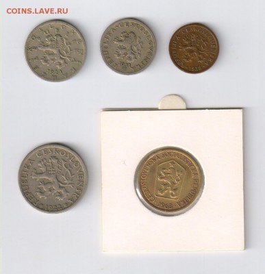 СТАРАЯ ЧЕХОСЛОВАКИЯ - 5 монет 1922-1963гг до 17.11.14г 21-00 - ЧЕХОСЛОВАКИЯ - 5 монет1