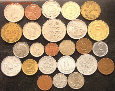 47 разных зарубежных монет (см. описание). До 13.11_22.00мск - 8747