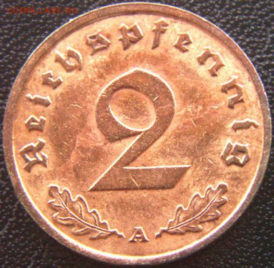 Германия (3-й Рейх)_2 рейхспфеннига 1937(А); до 14.11_22.24м - 8671