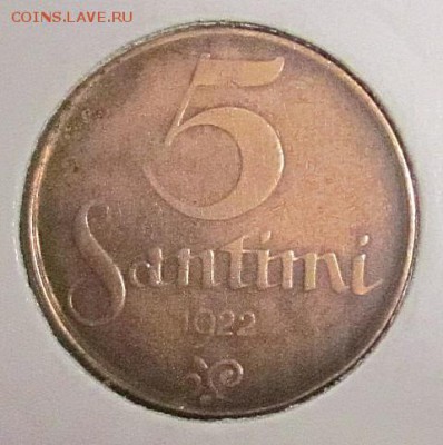 Латвия 1922 год.1,2,5,10,50 сантимов.5 монет. - IMG_0022.JPG