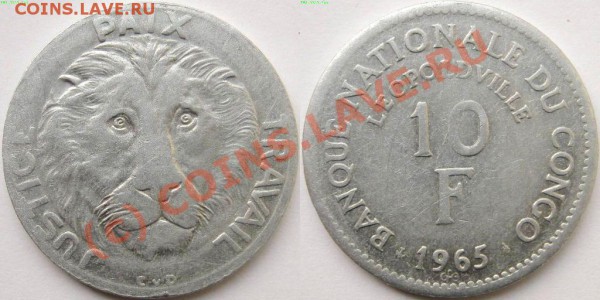 Животные на монетах - 10 франков 1965