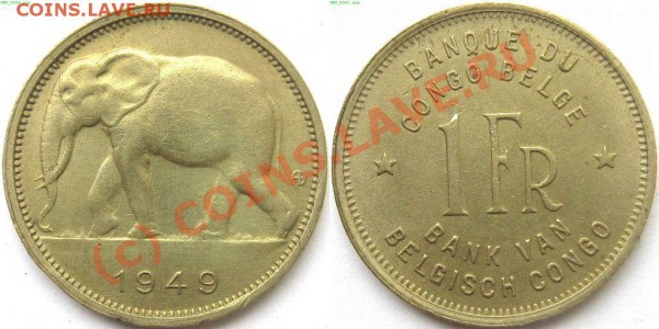 Животные на монетах - 1 франк 1949
