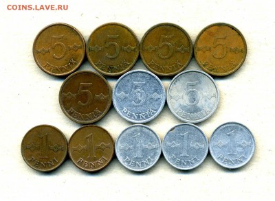 Монеты Финляндии 1865 -2001 + серебро Швеции - 1, 5 п.1963-86.1