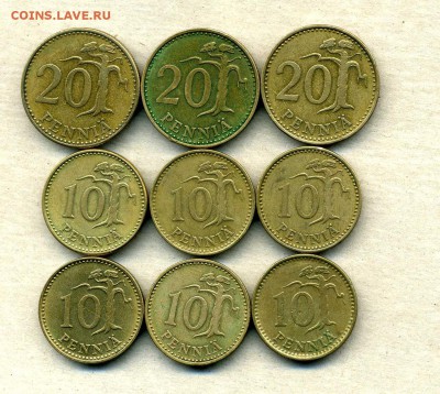Монеты Финляндии 1865 -2001 + серебро Швеции - 10,20 п.1963-71.1