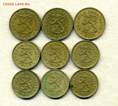 Монеты Финляндии 1865 -2001 + серебро Швеции - 10,20 п.1963-71.2