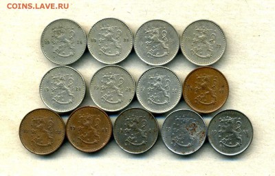 Монеты Финляндии 1865 -2001 + серебро Швеции - 25 п.1925-45.2
