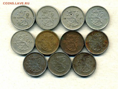 Монеты Финляндии 1865 -2001 + серебро Швеции - 50 п.1921-46.2