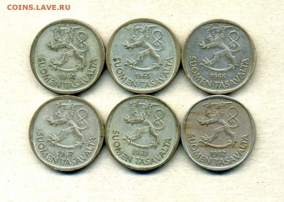 Монеты Финляндии 1865 -2001 + серебро Швеции - 1 м.1964-68.1