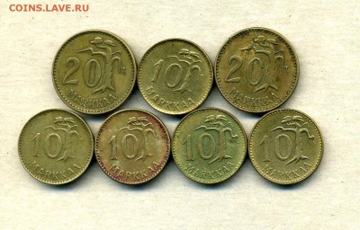 Монеты Финляндии 1865 -2001 + серебро Швеции - 10,20 м.1952-62.1