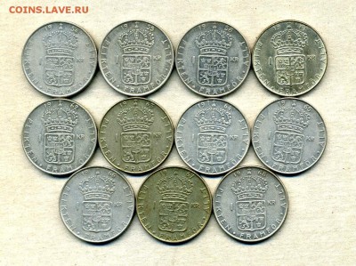 Монеты Финляндии 1865 -2001 + серебро Швеции - 1 кр.1954-68.1