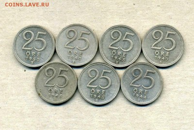 Монеты Финляндии 1865 -2001 + серебро Швеции - 25 э.1944-50.2