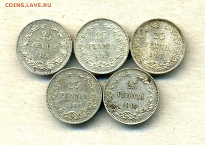 Монеты Финляндии 1865 -2001 + серебро Швеции - 25 п.1909-17 р
