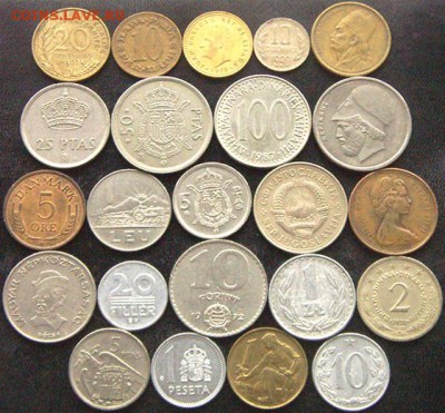 53 разные зарубежные монеты (см. описание). До 20.12_22.00мс - 8803