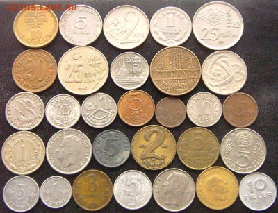 53 разные зарубежные монеты (см. описание). До 20.12_22.00мс - 8805