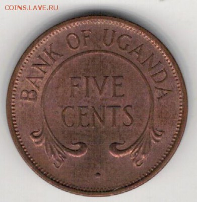 Уганда 5 центов 1966 до 12.01.15 в 22.00мск (А568) - 4-у