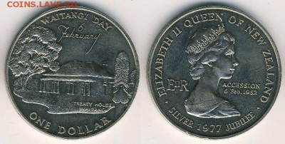 1 доллар 197725 лет правления Королевы Елизаветы II и День Вайтанги - c85926_a