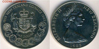 1 доллар 198350 лет чеканке монет Новой Зеландии - c49743_a