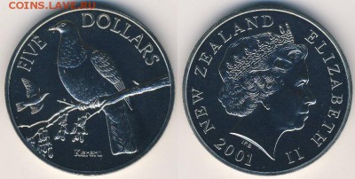 5 долларов 2001 Новозеландский голубь кереру - c100608_a