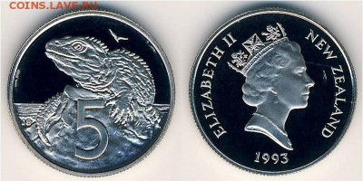 Новая Зеландия (юбилейка, тема-каталог) - 5 центов 1986-1998, Cu-Ni, 19.43 мм, 2.83 г