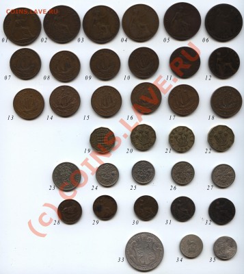 Небольшая подборка монет Англии(старой и неочень) - англия-001