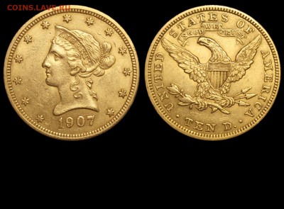 Доллары - США 10 долларов 1907