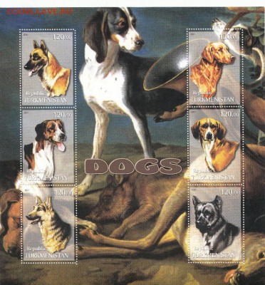 марки собаки  3 листа - 35