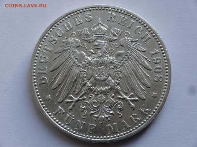Германия Саксен-Менинген 5 марок 1908 до 06.07 22:00 МСК - DSC00054