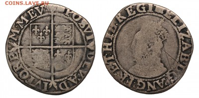Англия, Елизавета I, шиллинг, 1594-96. - DSC_6243.JPG