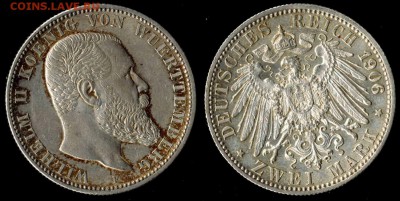 2 марки 1906  Вюрттемберг до 04.10.15 в 22.00 МСК - 1906