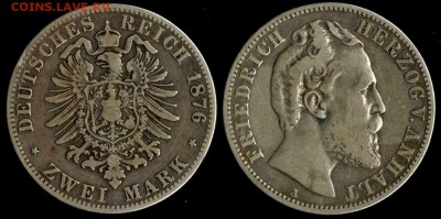 2 марки 1876 Ангальт до 04.10.15 в 22.00 МСК - Ангальт