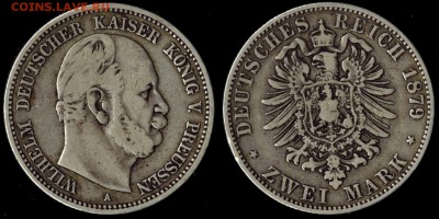 2 марки 1879 РЕДКАЯ  Пруссия  до 31.10.15 в 22.00 МСК - 1879