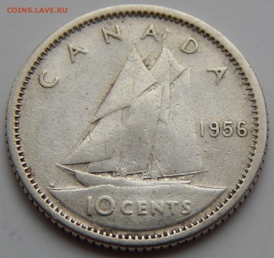 Канада 10 центов 1956, до 18.11.15 в 22:00 МСК - 4035