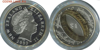 КИНЕМАТОГРАФ на монетах и жетонах - 1$ 2003 NewZeland - Lord of the rings