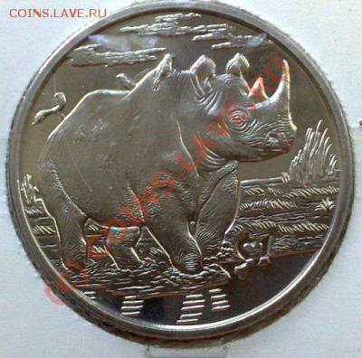 Монеты кронового размера с изображением животных - Носорог-1