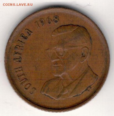 ЮАР 2 цента 1968 Антилопа до 21.12.15 в 22.00мск (Б341) - 4-ю2ц68