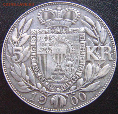 Лихтенштейн_5 крон 1900. Редкое серебро; до 16.01_22.08мск - 8243