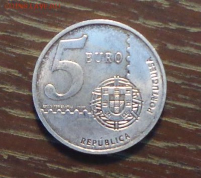 ПОРТУГАЛИЯ - 5 евро 150 лет почтовой марке до 5.02, 22.00 - Португалия 150 лет почтовой марке 1